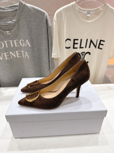 Dior Dark Brown Suede Leather Pumps 85MM Dior Dark Brown Suede Leather Pumps 85MM