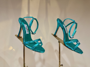 Jimmy Choo Etana Blue Leather High Heeled Sandals 100MM Jimmy Choo Etana Blue Leather High Heeled Sandals 100MM