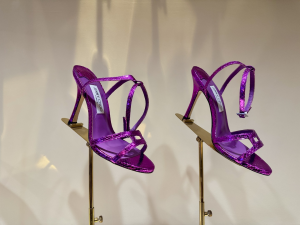 Jimmy Choo Etana Purple Leather High Heeled Sandals 100MM Jimmy Choo Etana Purple Leather High Heeled Sandals 100MM