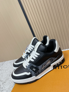 Louis Vuitton LV Trainer Sneakers Black Calfskin Leather Louis Vuitton LV Trainer Sneakers Black Calfskin Leather