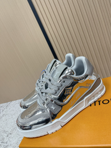 Louis Vuitton LV Trainer Sneakers Silver Monogram Canvas Louis Vuitton LV Trainer Sneakers Silver Monogram Canvas