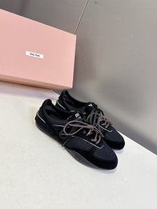 Miu Miu Lace Up Black Mesh and Suede Leather Low Top Sneakers Miu Miu Lace Up Black Mesh and Suede Leather Low Top Sneakers