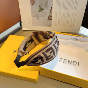 Fendi Logo Beige Canvas Fabric Headband