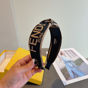 Fendi Logo Black Canvas Fabric Headband