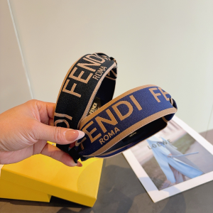 Fendi Logo Black Canvas Fabric Headband