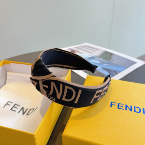 Fendi Logo Black Canvas Fabric Headband