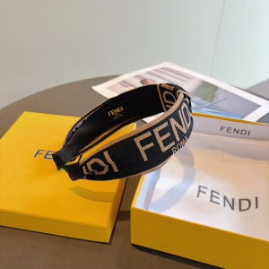 Fendi Logo Black Canvas Fabric Headband