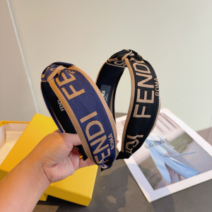 Fendi Logo Black Canvas Fabric Headband