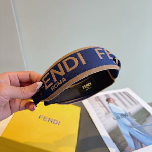 Fendi Logo Blue Canvas Fabric Headband