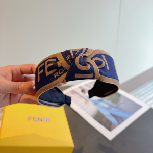 Fendi Logo Blue Canvas Fabric Headband