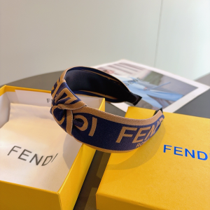 Fendi Logo Blue Canvas Fabric Headband