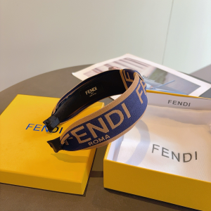 Fendi Logo Blue Canvas Fabric Headband