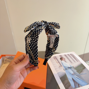 Hermes Silk Bowknot Headband Black