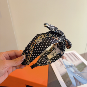 Hermes Silk Bowknot Headband Black