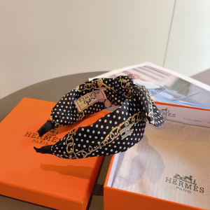 Hermes Silk Bowknot Headband Black