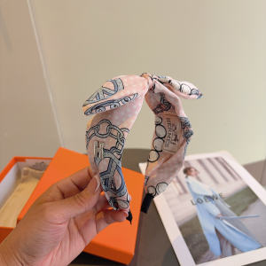 Hermes Silk Bowknot Headband Pink