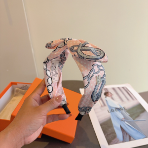 Hermes Silk Bowknot Headband Pink