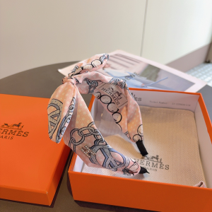 Hermes Silk Bowknot Headband Pink