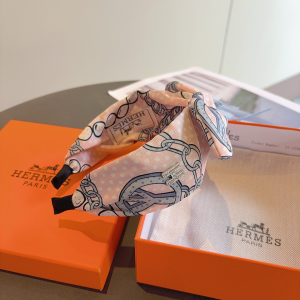 Hermes Silk Bowknot Headband Pink