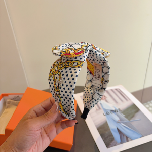 Hermes Silk Bowknot Headband White