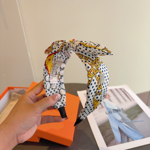 Hermes Silk Bowknot Headband White