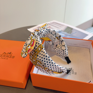 Hermes Silk Bowknot Headband White