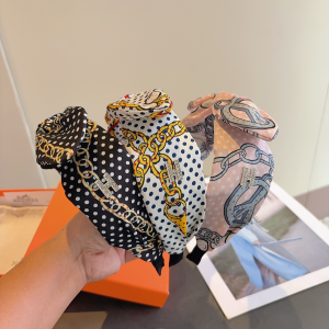 Hermes Silk Bowknot Headband White