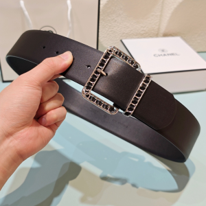 Chanel Black Calfskin Leather Belt 50MM