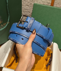Goyard Florida Blue Leather and Goyardine Canvas Belt 40MM Goyard Florida Blue Leather and Goyardine Canvas Belt 40MM