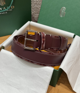 Goyard Florida Burgundy Leather and Goyardine Canvas Belt 40MM Goyard Florida Burgundy Leather and Goyardine Canvas Belt 40MM