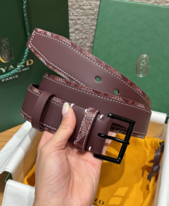 Goyard Florida Burgundy Leather and Goyardine Canvas Belt 40MM Goyard Florida Burgundy Leather and Goyardine Canvas Belt 40MM