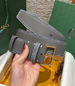 Goyard Florida Gray Leather and Goyardine Canvas Belt 40MM Goyard Florida Gray Leather and Goyardine Canvas Belt 40MM
