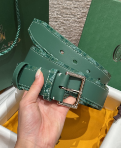 Goyard Florida Green Leather and Goyardine Canvas Belt 40MM Goyard Florida Green Leather and Goyardine Canvas Belt 40MM
