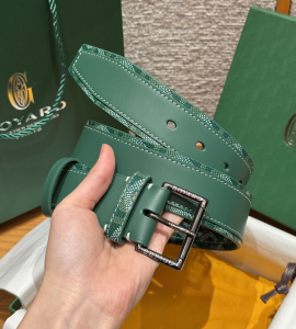 Goyard Florida Green Leather and Goyardine Canvas Belt 40MM Goyard Florida Green Leather and Goyardine Canvas Belt 40MM