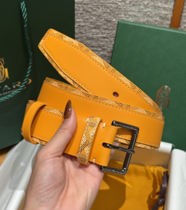 Goyard Florida Yellow Leather and Goyardine Canvas Belt 40MM Goyard Florida Yellow Leather and Goyardine Canvas Belt 40MM