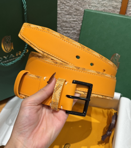 Goyard Florida Yellow Leather and Goyardine Canvas Belt 40MM Goyard Florida Yellow Leather and Goyardine Canvas Belt 40MM