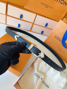 Louis Vuitton LV Timeless Black Calfskin Leather Belt 20MM Louis Vuitton LV Timeless Black Calfskin Leather Belt 20MM