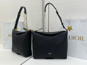 Dior Large Hobo Shoulder Bag Black Cannage Calfskin Leather Dior Large Hobo Shoulder Bag Black Cannage Calfskin Leather