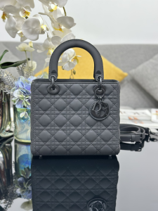 Dior Medium Lady Dior Tote Shoulder Bag Black Ultramatte Cannage Calfskin Dior Medium Lady Dior Tote Shoulder Bag Black Ultramatte Cannage Calfskin