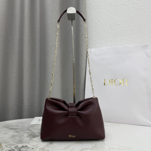 Dior Small Dior Bow Chain Shoulder Bag Red Lambskin Leather Dior Small Dior Bow Chain Shoulder Bag Red Lambskin Leather