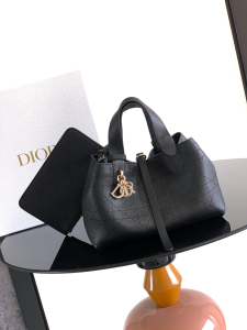 Dior Small Dior Toujours Top Handle Bag Black Macrocannage Calfskin Dior Small Dior Toujours Top Handle Bag Black Macrocannage Calfskin