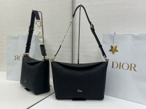 Dior Small Hobo Shoulder Bag Black Cannage Calfskin Leather Dior Small Hobo Shoulder Bag Black Cannage Calfskin Leather