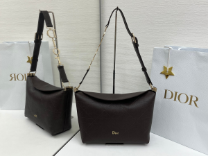 Dior Small Hobo Shoulder Bag Dark Brown Cannage Calfskin Leather Dior Small Hobo Shoulder Bag Dark Brown Cannage Calfskin Leather