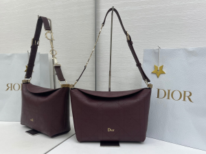 Dior Small Hobo Shoulder Bag Dark Red Cannage Calfskin Leather Dior Small Hobo Shoulder Bag Dark Red Cannage Calfskin Leather