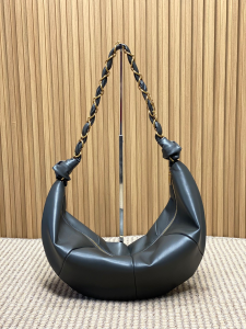 Saint Laurent Large Amalia Dark Gray Lambskin Hobo Shoulder Bag Saint Laurent Large Amalia Dark Gray Lambskin Hobo Shoulder Bag