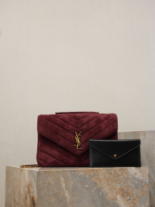 Saint Laurent Large LouLou Matelasse Suede Leather Chain Shoulder Crossbody Bag Red Saint Laurent Large LouLou Matelasse Suede Leather Chain Shoulder Crossbody Bag Red