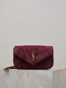 Saint Laurent Mini LouLou Suede Leather Chain Shoulder Crossbody Bag Red Saint Laurent Mini LouLou Suede Leather Chain Shoulder Crossbody Bag Red