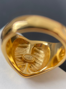 Chanel CC Heart Gold Metal Rings