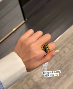 Chanel CC Heart Gold Metal Rings