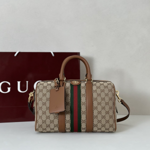 Gucci Ophidia Medium Boston Bag Beige Brown GG Canvas Gucci Ophidia Medium Boston Bag Beige Brown GG Canvas